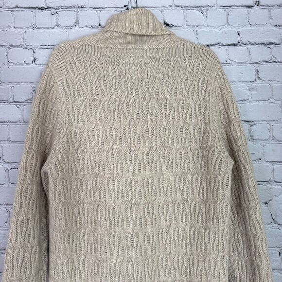 MM6 Maison Martin Margiela Cable Knit Mini Sweater Dress L Alpaca Wool Beige - Picture 9 of 13